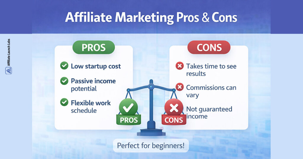 Affiliate marketing Pros and Cons